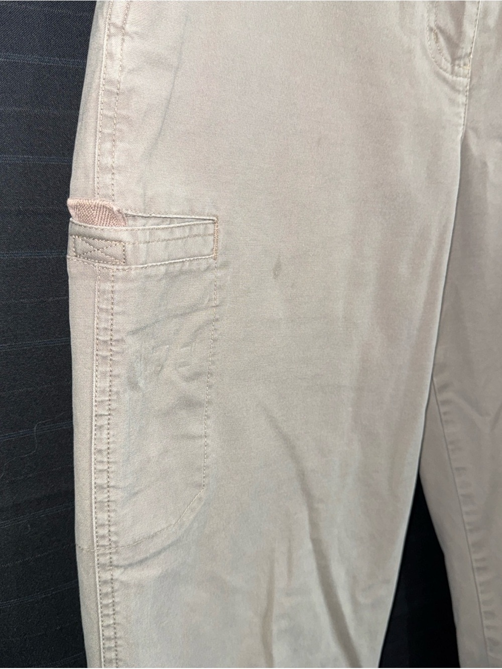 LL Bean Pants Womens 12 Reg Beige Flannel Lined Classic Fit Chino Straight Leg - Picture 5 of 14